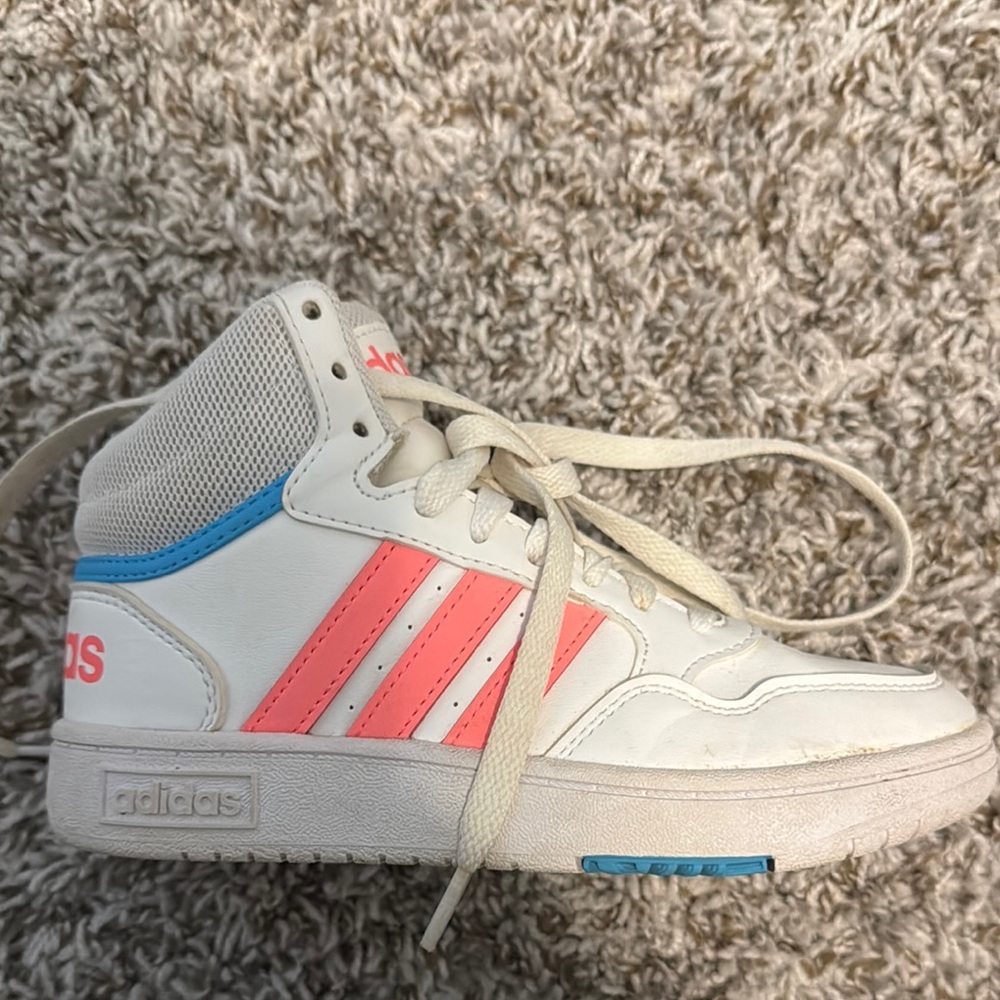 Adidas Kids' Cream and Coral Sneakers